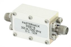 带SMA母头连接器的带通滤波器，工作频率为3300 MHz至3700 MHz，通带为400 MHz。
