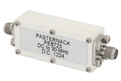 带SMA母头连接器的带通滤波器，工作频率为3300 MHz至3700 MHz，通带为400 MHz。
