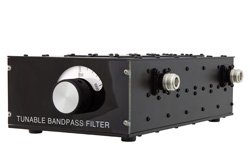 5 Section Tunable Band Pass Filter With N Female Connectors Operating From 750 MHz to 1.5 GHz With a 5% Bandwidth