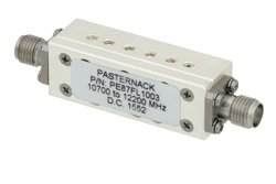6 Section Bandpass Filter With SMA Female Connectors Operating From 10.7 GHz to 12.2 GHz With a 1.5 GHz Passband