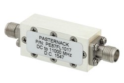 11 Section Lowpass Filter With SMA Female Connectors Operating From DC to 11 GHz