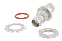 Hermetically Sealed TNC Female to TNC Female Bulkhead Mount Adapter, operating to 11 GHz