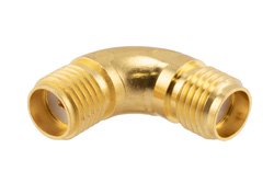 SMA Female to SMA Female Radius Right Angle Gold Plated Stainless Steel Adapter