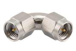 SMA Male to SMA Male Radius Right Angle Passivated Stainless Steel Adapter