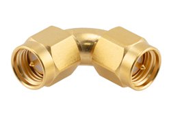 SMA Male to SMA Male Radius Right Angle Gold Plated Stainless Steel Adapter