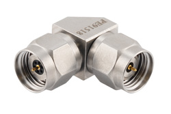 1.85mm Male to 2.4mm Male Miter Right Angle Adapter