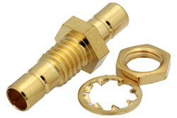 Bulkhead Mount 75 Ohm Mini SMB Jack to 75 Ohm Mini SMB Jack Adapter