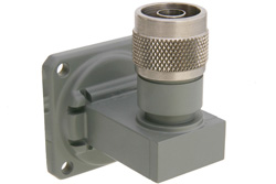 WR-90 Square Cover Flange to N Male Waveguide to Coax Adapter Operating From 8.2 GHz to 12.4 GHz