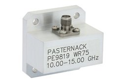 WR-75 Square Type Flange to SMA Female Waveguide to Coax Adapter Operating from 10 GHz to 15 GHz