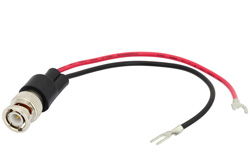 75 Ohm BNC Male to Spade Lug Adapter Breakout With 6 Inch Length Using Red and Black Wires