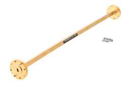 WR-19 Instrumentation Grade Straight Waveguide Section 12 Inch Length, UG-383/U-Mod Round Cover Flange from 40 GHz to 60 GHz