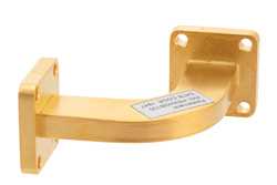 WR-42 Waveguide H-Bend with UG-595/U Flange Operating from 18 GHz to 26.5 GHz