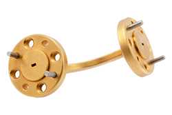 WR-6 Waveguide H-Bend with UG-387/U-M Flange Operating from 110 GHz to 170 GHz
