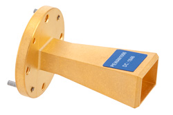 WR-19 Waveguide Standard Gain Horn Antenna Operating from 40 GHz to 60 GHz with a Nominal 15 dBi Gain with UG-383/U-Mod Round Cover Flange