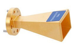 WR-12 Waveguide Standard Gain Horn Antenna Operating from 60 GHz to 90 GHz with a Nominal 20 dBi Gain with UG-387/U-Mod Round Cover Flange