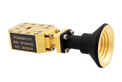 WR-28 波导双极化标量馈电喇叭天线，工作频率24 GHz至40 GHz，增益15 dBi，UG-599/U 法兰