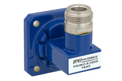 WR-75 Square Cover Flange to N Female Waveguide to Coax Adapter Operating from 10 GHz to 15 GHz