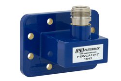 WR-137 CPR-137G Grooved Flange to N Female Waveguide to Coax Adapter Operating from 5.85 GHz to 8.2 GHz