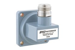 WR-102 UG-1493/U Square Cover Flange to N Female Waveguide to Coax Adapter Operating from 7 GHz to 11 GHz