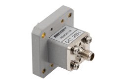 WRD-750 UG方盖法兰转SMA母头，波导转同轴转接头，工作频率为7.5 GHz至18 GHz，采用铜合金材质