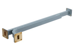 WR-62 Waveguide 10 dB Broadwall Coupler, UG-419/U Square Cover Flange, E-Plane Coupled Port, 12.4 GHz to 18 GHz, Copper Alloy