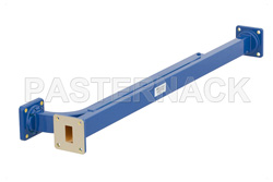 WR-62 Waveguide 30 dB Broadwall Coupler, UG-419/U Square Cover Flange, E-Plane Coupled Port, 12.4 GHz to 18 GHz, Copper Alloy