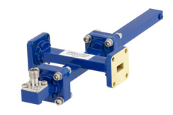 WR-34 Waveguide 30 dB Crossguide Coupler, UG-1530/U Square Cover Flange, 2.92mm Female Coupled Port, 22 GHz to 33 GHz, Bronze