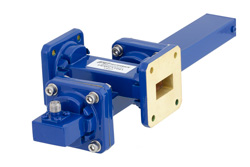 WR-75 Waveguide 30 dB Crossguide Coupler, Square Cover Flange, SMA Female Coupled Port, 10 GHz to 15 GHz, Bronze