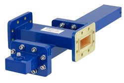 WR-137 Waveguide 40 dB Crossguide Coupler, CPR-137G Flange, SMA Female Coupled Port, 5.85 GHz to 8.2 GHz, Bronze