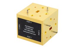WR-22 Waveguide Magic Tee, UG-383/U Round Cover Flange Operating from 33 GHz to 50 GHz