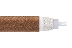 Flexible RG225 Coax Cable Double Shielded with Brown PTFE (FG) Jacket