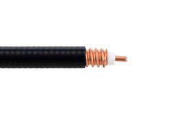 Low Loss SPO-375 Rated Corrugated Coax Cable with Black PE Jacket Superflexible Outdoor Rated