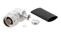 N Male Right Angle Low PIM Connector Solder Attachment for SPO-250, SPF-250, SPP-250-LLPL