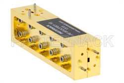 WR-12 Waveguide 10 dB Broadwall Coupler, UG-387/U Round Cover Flange, H-Plane Coupled Port, 60 GHz to 90 GHz, Brass Copper（图2）