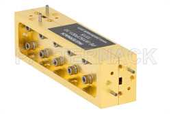 WR-15 Waveguide 10 dB Broadwall Coupler, UG-385/U Round Cover Flange, H-Plane Coupled Port, 50 GHz to 75 GHz, Brass Copper（图2）