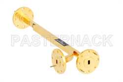 WR-19 Waveguide 10 dB Broadwall Coupler, UG-383/U Round Cover Flange, E-Plane Coupled Port, 40 GHz to 60 GHz, Brass Copper（图2）