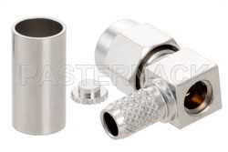 SMA Male Right Angle Connector Crimp/Solder Attachment for RG55, RG142, RG223, RG400（图2）