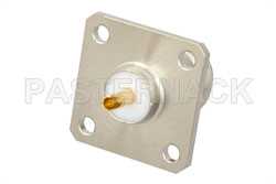N Female Connector Solder Attachment 4 Hole Flange Mount Solder Cup Terminal, .718 inch Hole Spacing（图2）