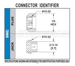 SMC Jack Connector Crimp/Solder Attachment for RG174, RG316, RG188, LMR-100, PE-B100, PE-C100, 0.100 inch（图2）