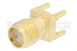 SMA Female Connector Solder Attachment Thru Hole PCB, .201 inch x .059 inch Hole Spacing（图2）