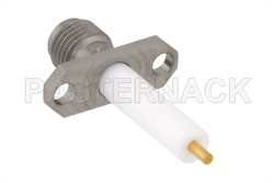 SMA Female Connector Solder Attachment 2 Hole Flange Mount Stub Terminal, .481 inch Hole Spacing, .050 inch Diameter（图2）