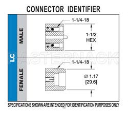 LC Female Connector Solder Attachment 4 Hole Flange Mount Pin Terminal, 1.44 inch Hole Spacing（图2）