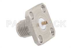 SMA Female Connector Solder Attachment 4 Hole Flange Mount Pin Terminal, .340 inch Hole Spacing（图2）