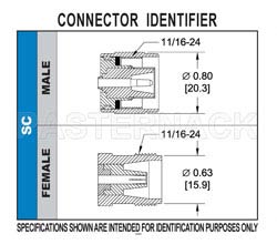SC Male Connector Crimp/Solder Attachment for RG55, RG141, RG142, RG223, RG400（图2）