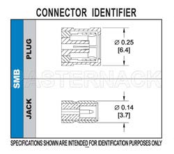 SMB Plug Connector Solder Attachment Thru Hole PCB, .200 inch x .067 inch Hole Spacing（图2）