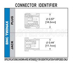 BNC Twinax Jack Right Angle Connector Solder Attachment Thru Hole PCB, .687 inch x .500 inch Hole Spacing（图2）