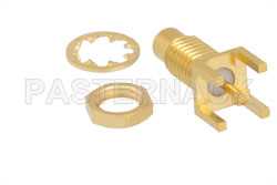 SMC Jack Bulkhead Mount Connector Solder Attachment Thru Hole PCB, .177 inch D Hole（图2）
