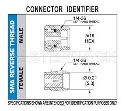 RT SMA Female Bulkhead Connector Crimp/Solder Attachment For RG55, RG141, RG142, RG223, RG400, .235 inch D Hole（图2）