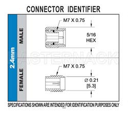 2.4mm Female Connector Solder Attachment 4 Hole Flange Mount Pin Terminal, .340 inch Hole Spacing（图2）