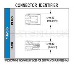 75 Ohm 1.6/5.6 Plug Connector Crimp/Solder Attachment for RG59B/U, RG62, RG71（图2）